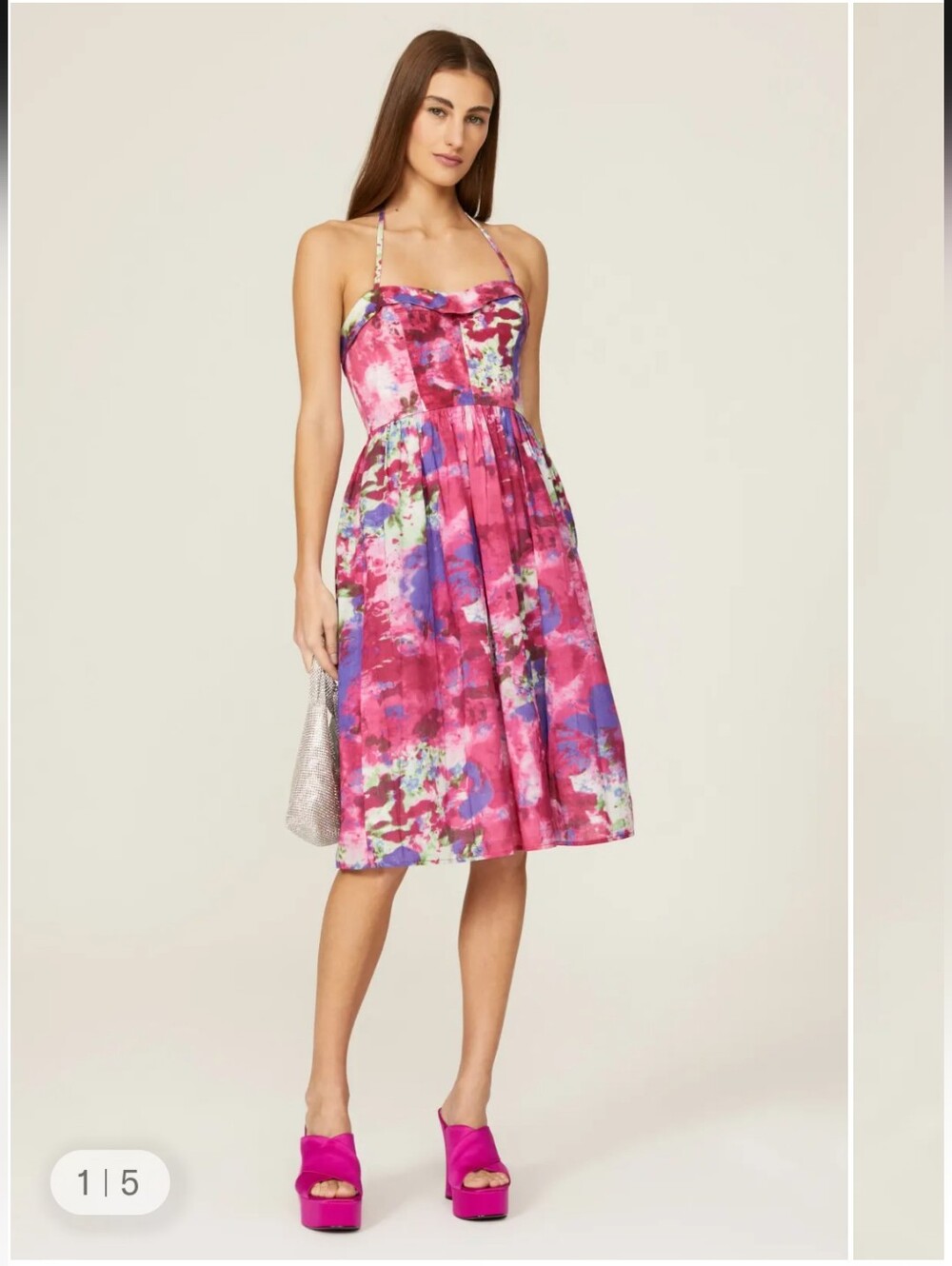 Esteban Cortazar watercolor Midi dress 10